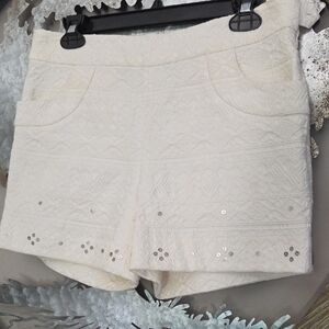 Elevenses Cream Textured Shorts